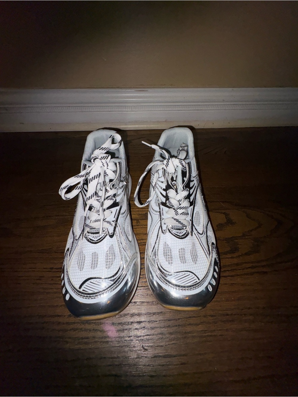 Amazon White Athletic Running Shoes with Black Accents